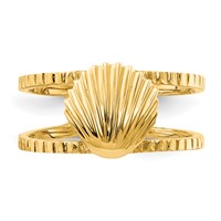 14K Yellow Gold Sea Shell Toe Ring view 4