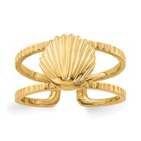14K Yellow Gold Sea Shell Toe Ring view 1