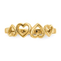 14K Yellow Gold Hearts Ring view 5