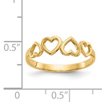 14K Yellow Gold Hearts Ring view 3