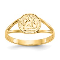 14K Polished Angel Ring view 1
