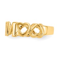 14K Yellow Gold Polished Mom Ring view 4