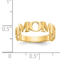14K Yellow Gold Polished Mom Ring view 3