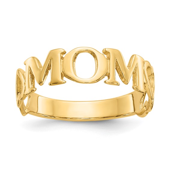 Gold Polished Mom Rings