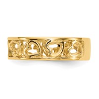 14K Yellow Gold Hearts Ring view 4