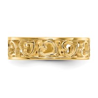 14K Yellow Gold Hearts Ring view 5