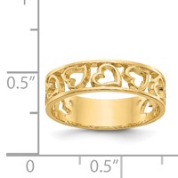 14K Yellow Gold Hearts Ring view 3