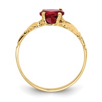 14K Yellow Gold January CZ Heart Birthstone Claddagh Ring view 2