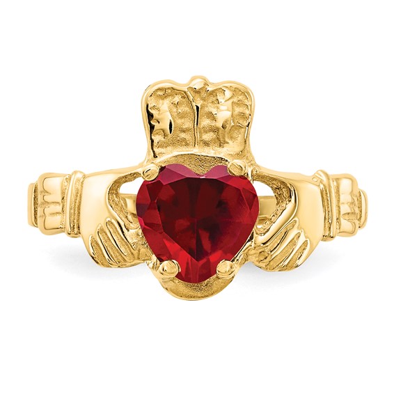 CZ Birthstone Claddagh Ring                                    