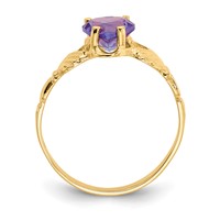 14K Yellow Gold June CZ Heart Birthstone Claddagh Ring view 2