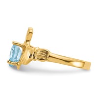 14K Yellow Gold December CZ Heart Birthstone Claddagh Ring view 4