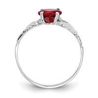 14K White Gold January CZ Heart Birthstone Claddagh Ring view 2