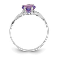 14K White Gold June CZ Heart Birthstone Claddagh Ring view 2
