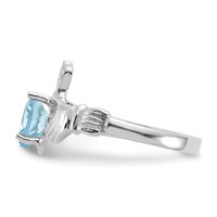 14K White Gold December CZ Heart Birthstone Claddagh Ring view 4
