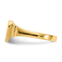 14K Yellow Gold Satin 7.0x 6.5mm Closed Back Heart Signet Ring view 4