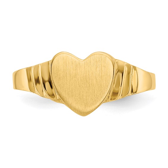 Gold Polished Children's Heart Rings