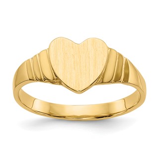 Gold Polished Children's Heart Rings