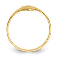 14K Yellow Gold 3.5x 6.0mm Closed Back Polished Center Filigree Oval Signet Ring view 2