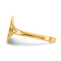 14K Yellow Gold 3.5x 6.0mm Closed Back Polished Center Filigree Oval Signet Ring view 4