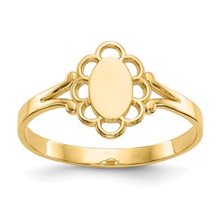 Gold Polished Children's Signet Rings