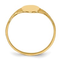 14K Yellow Gold Polished 6.0x 7.5mm Closed Back Oval Signet Ring view 2