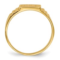 14K Yellow Gold Satin 6.5x5.2mm Closed Back Rectangular Signet Ring - Size 2.25 view 2