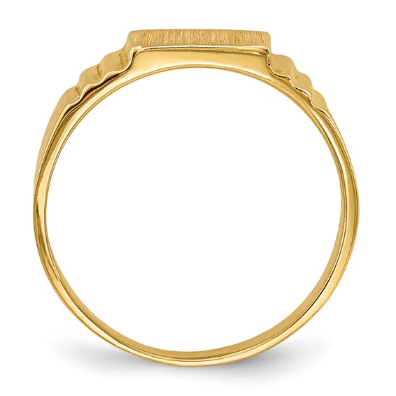 14K Satin 6.5x5.2mm Closed Back Size 2.25 Baby Rectangular Signet Ring