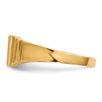 14K Yellow Gold Satin 6.5x5.2mm Closed Back Rectangular Signet Ring - Size 2.25 view 3