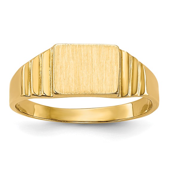 14K Satin 6.5x5.2mm Closed Back Size 2.25 Baby Rectangular Signet Ring