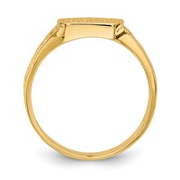14K Yellow Gold Polished 8.0x 8.25mm Closed Back Square Signet Ring view 2