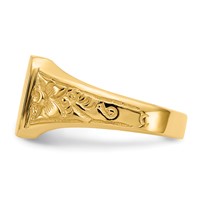 14K Yellow Gold Polished 8.0x 8.25mm Closed Back Square Signet Ring view 4