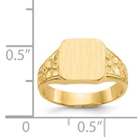 14K Yellow Gold Polished 8.0x 8.25mm Closed Back Square Signet Ring view 3