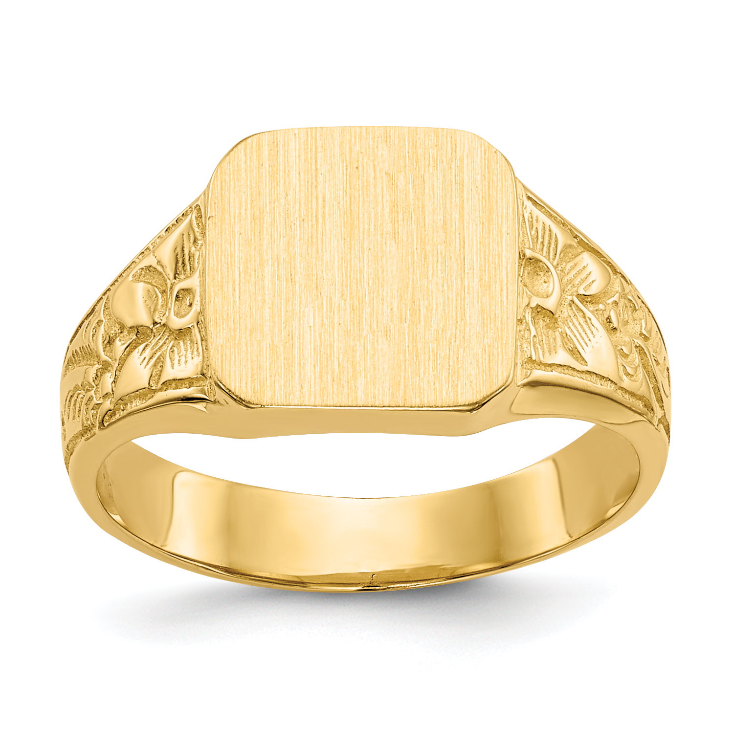 14K Square Polished Baby Signet Ring (R523)