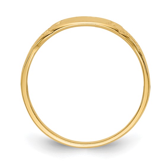 14K Polished 6.25x4.0mm Closed Back Size 3.25 Baby Rectangular Signet Ring