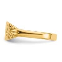 14K Yellow Gold Polished 6.25x4.0mm Closed Back Rectangular Signet Ring - Size 3.25 view 4