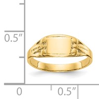 14K Yellow Gold Polished 6.25x4.0mm Closed Back Rectangular Signet Ring - Size 3.25 view 3
