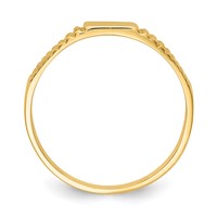 14K Polished 4.5x3.0mm Closed Back Size 3.25 Rectangular Signet Ring view 2