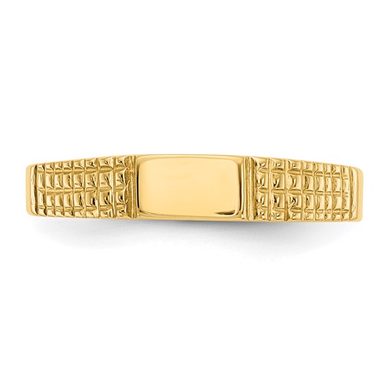 14K Polished 4.5x3.0mm Closed Back Size 3.25 Childs Rectangular Signet Ring
