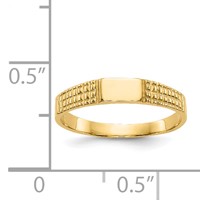14K Polished 4.5x3.0mm Closed Back Size 3.25 Rectangular Signet Ring view 3