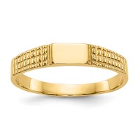 14K Polished 4.5x3.0mm Closed Back Size 3.25 Rectangular Signet Ring view 1