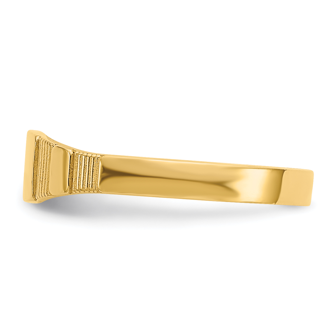 Anillo de sello cuadrado pulido 14K para bebé R526 - Imagen 4 de 8