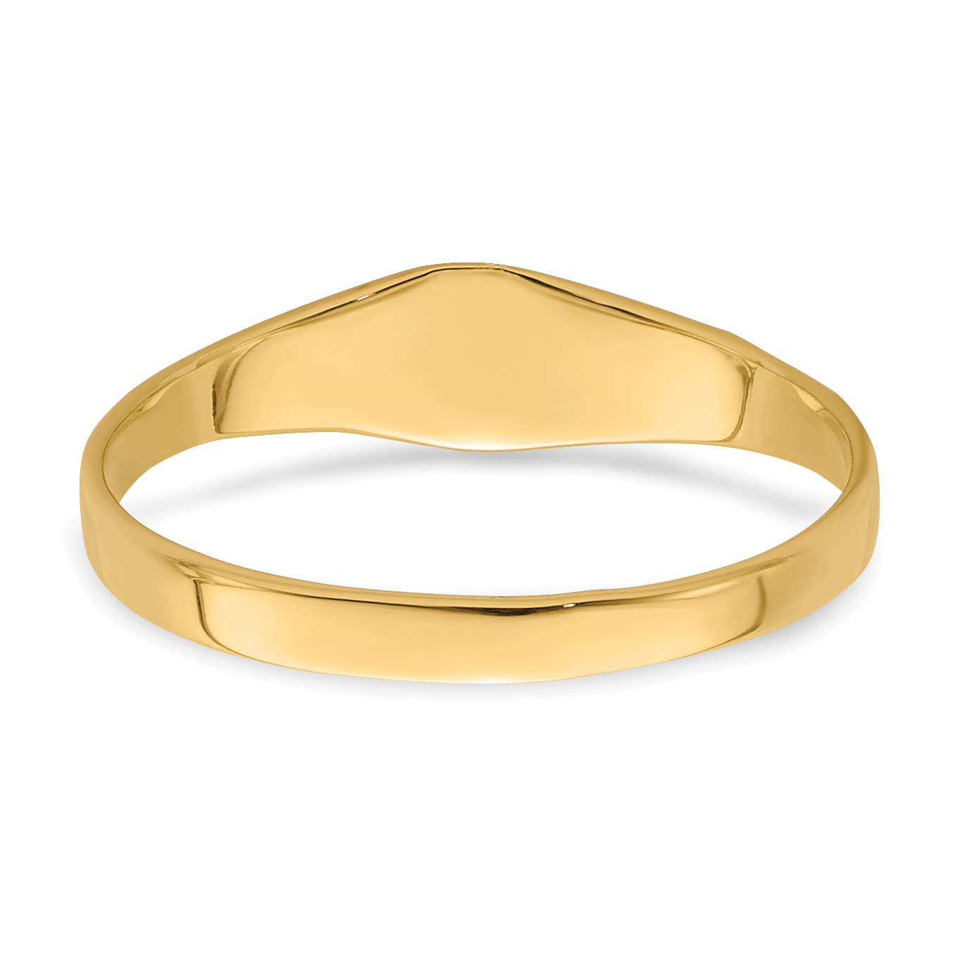 Anillo de sello cuadrado pulido 14K para bebé R526 - Imagen 6 de 8