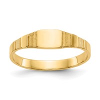 14K Polished 4.5x3.5mm Closed Back Size 1.75 Square Signet Ring view 1