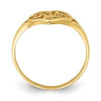 14K Yellow Gold Cut-out Baby Heart Ring view 2