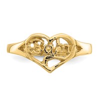 14K Yellow Gold Cut-out Baby Heart Ring view 5