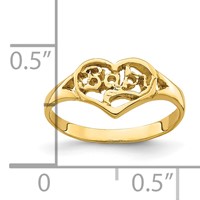 14K Yellow Gold Cut-out Baby Heart Ring view 3
