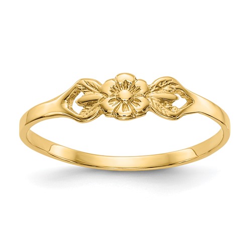 14K Yellow Gold Flower Ring, Size 5