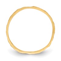 14K 1mm Yellow Gold Diamond-cut Zig-Zag Design Flat Band Ring, Size 3 view 2