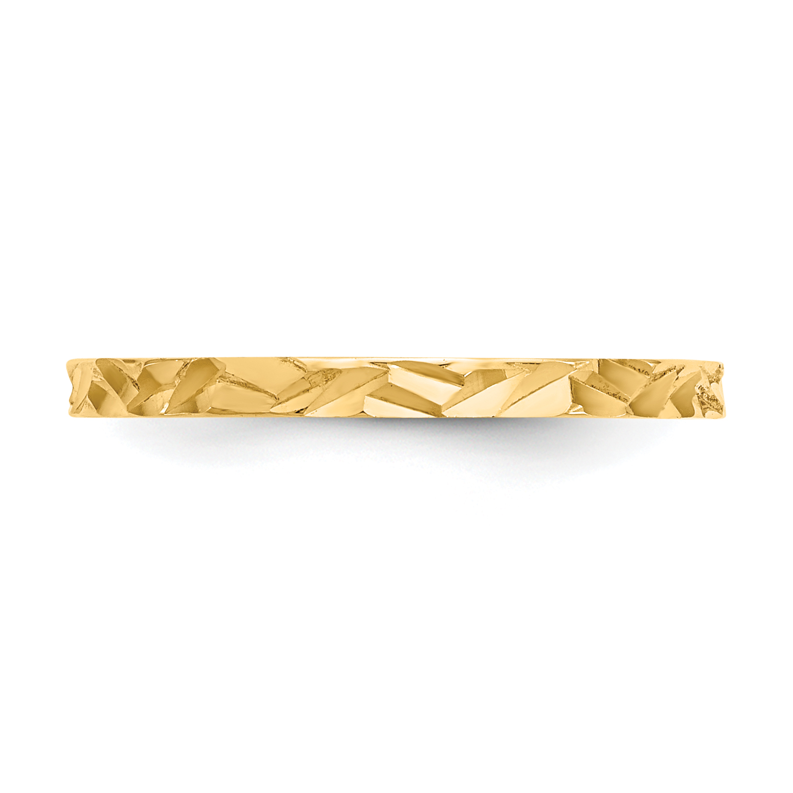 14K diamantgeschliffenes Zickzack-Designband Kinderring R533 - Bild 4 von 6
