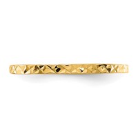 14K 1mm Yellow Gold Diamond-cut Zig-Zag Design Flat Band Ring, Size 3 view 5